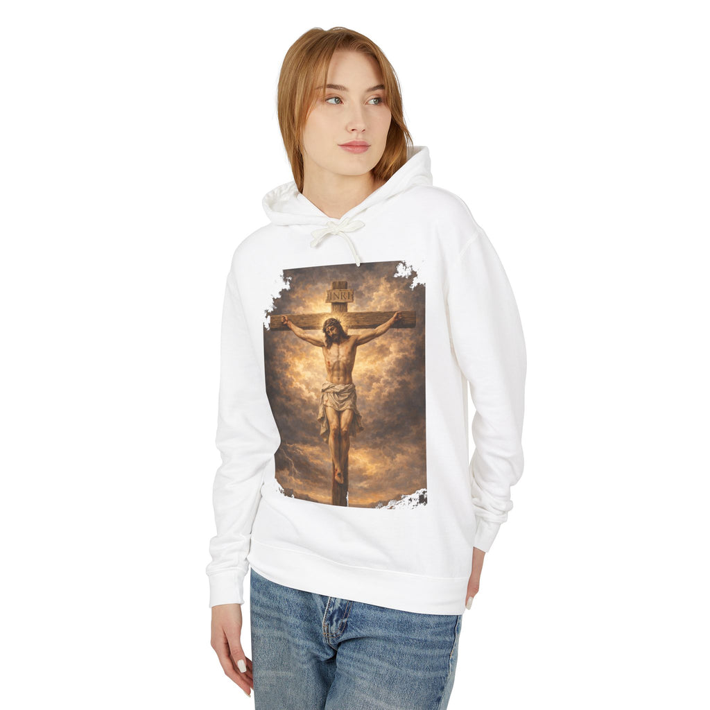 Jesus Crucifixion Hoodie — Christian Faith Graphic Sweatshirt for Easter & Religious Wear