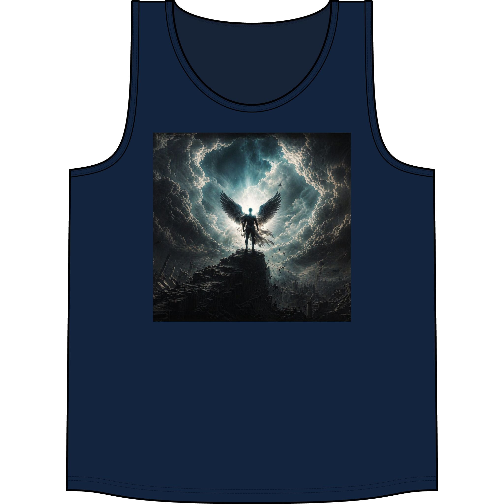 Angel of Thunder Graphic Tank Top — Dark Winged Warrior Concert Tee