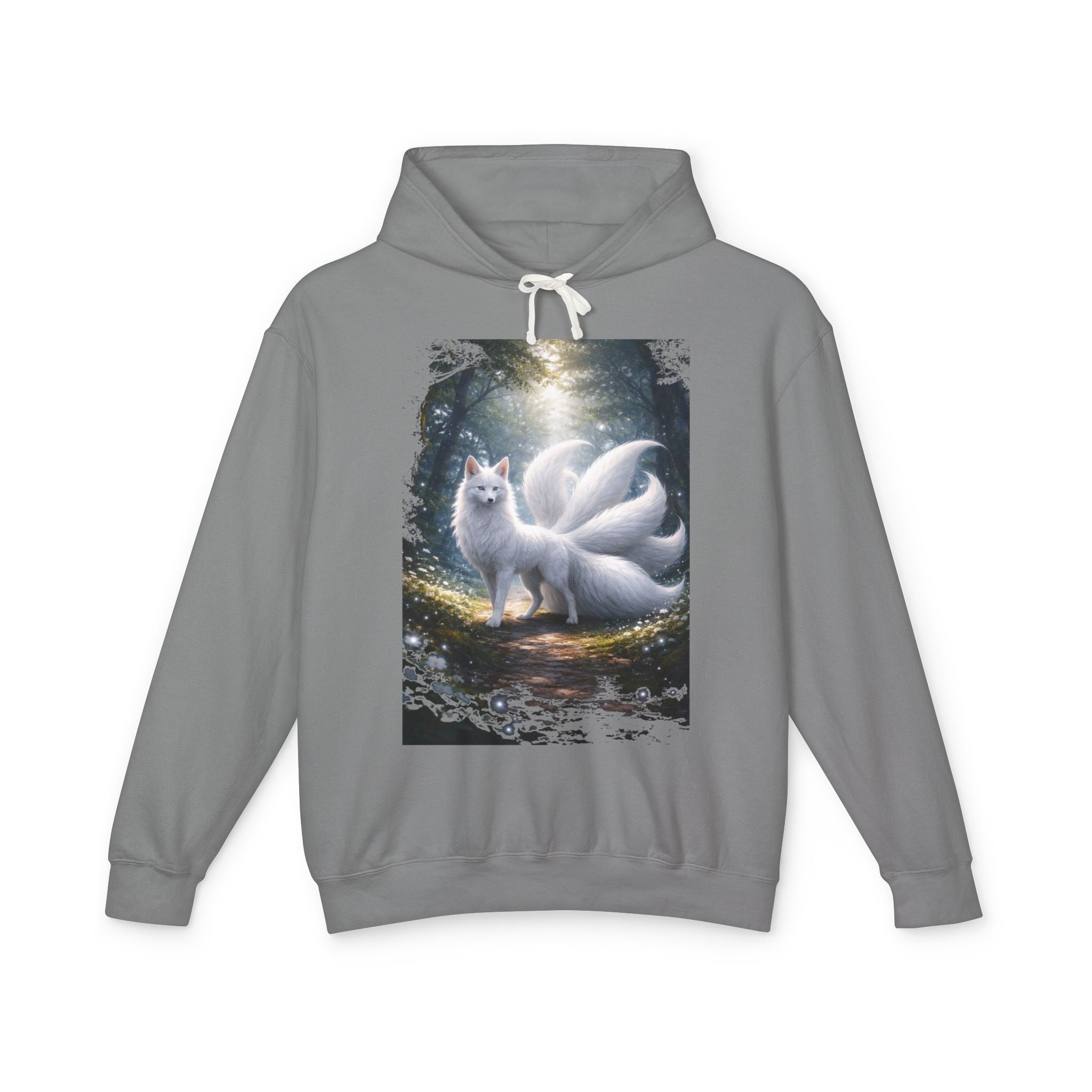 Kitsune Forest Hoodie — Mystical Nine-Tailed Fox Sweatshirt