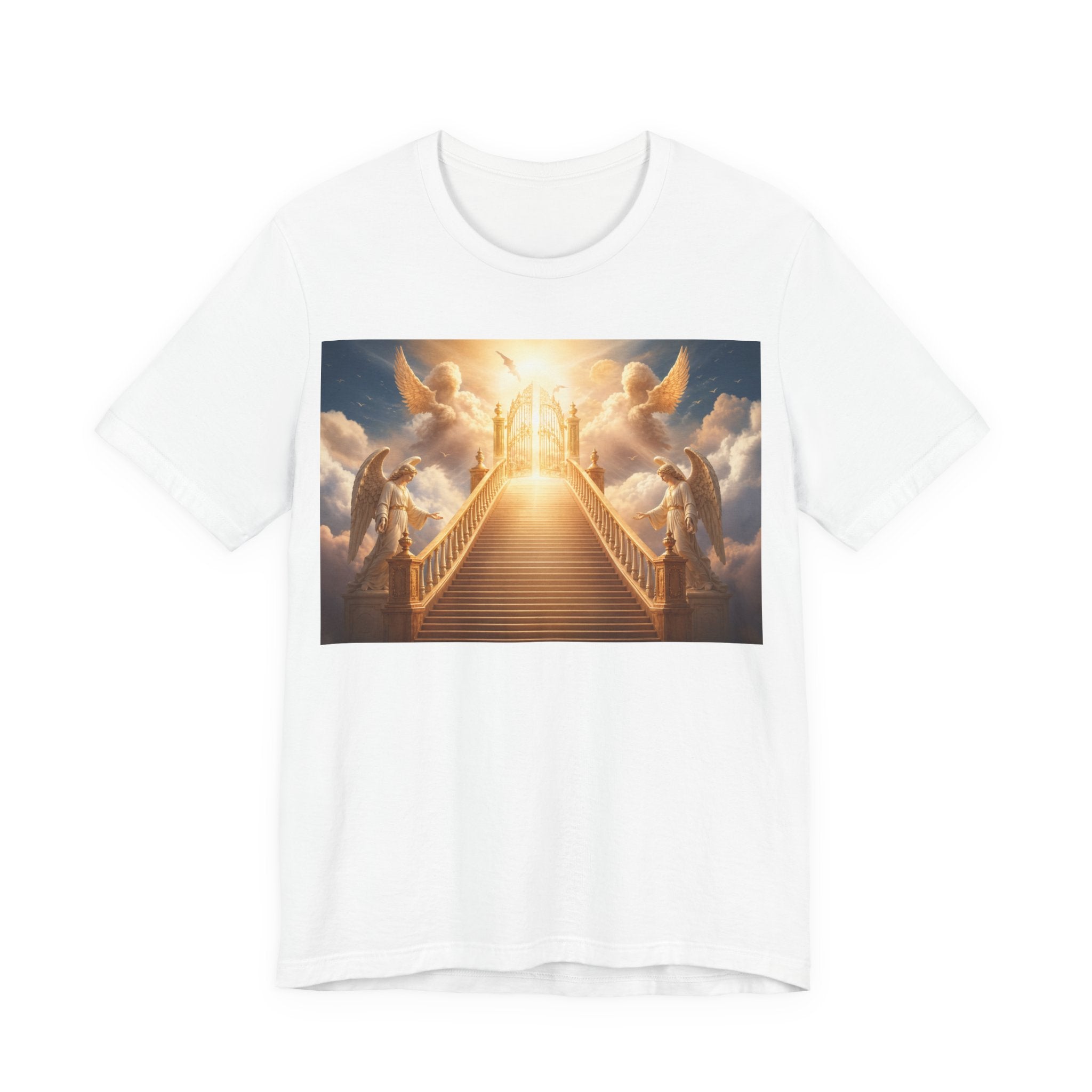 Heavenly Stairway T‑Shirt — Golden Gates Angelic Design