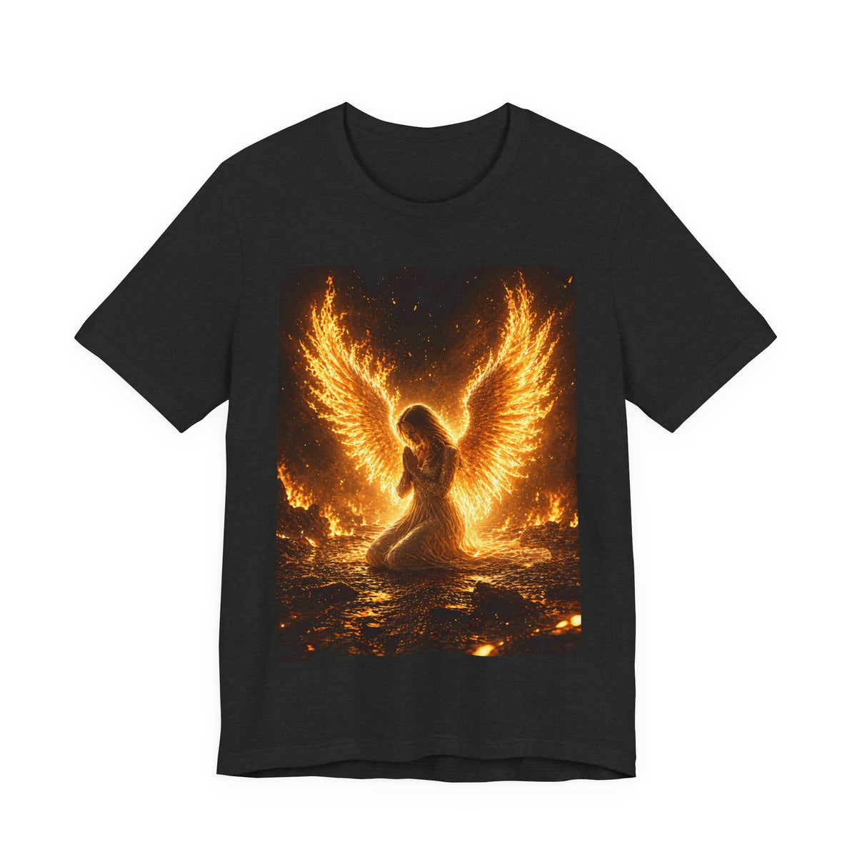 Phoenix Angel Tee — Fiery Winged Angel Graphic T-Shirt