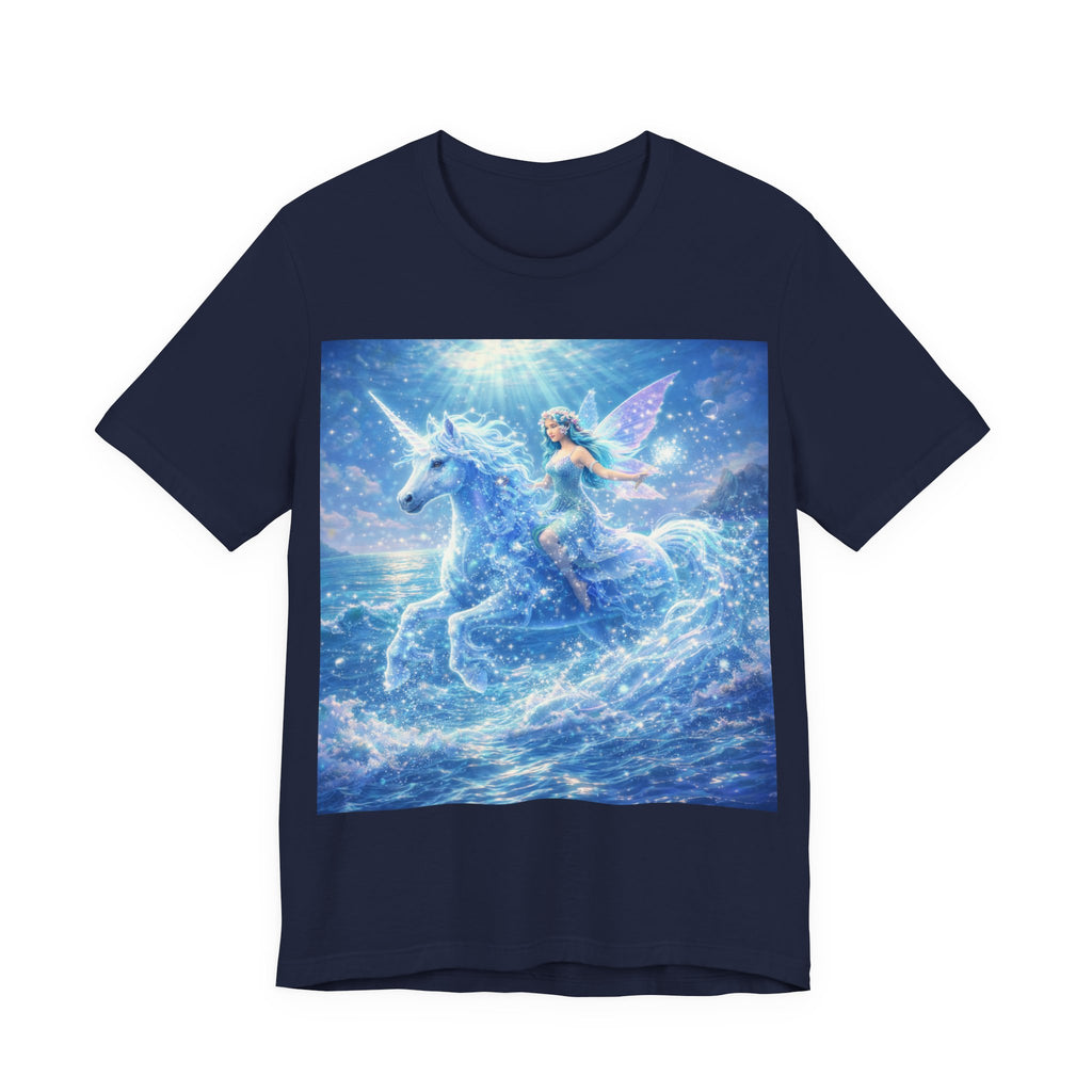 Mystic Sea Unicorn Tee — Fairy Riding Pegasus Surfing Ocean Graphic T-Shirt