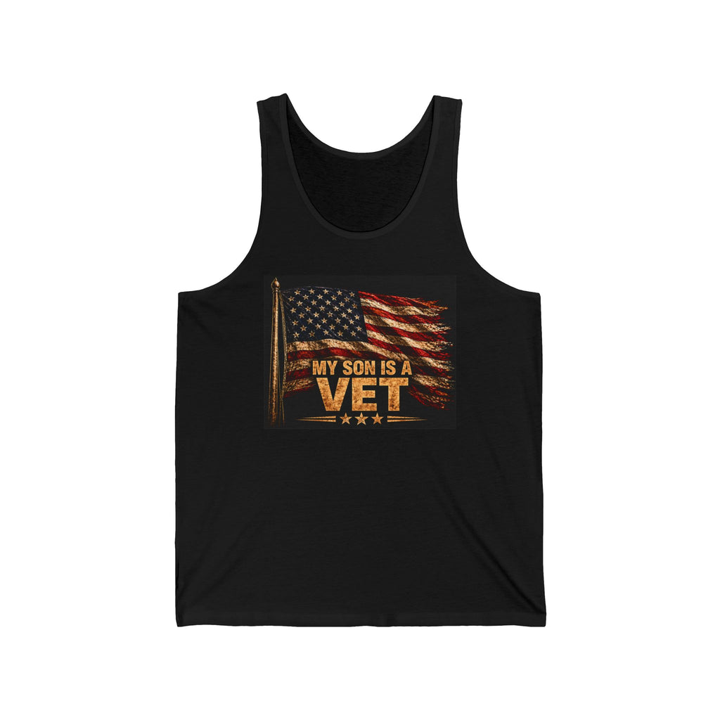 My Son Is a Vet Tank Top – Patriotic American Flag Veteran Tribute