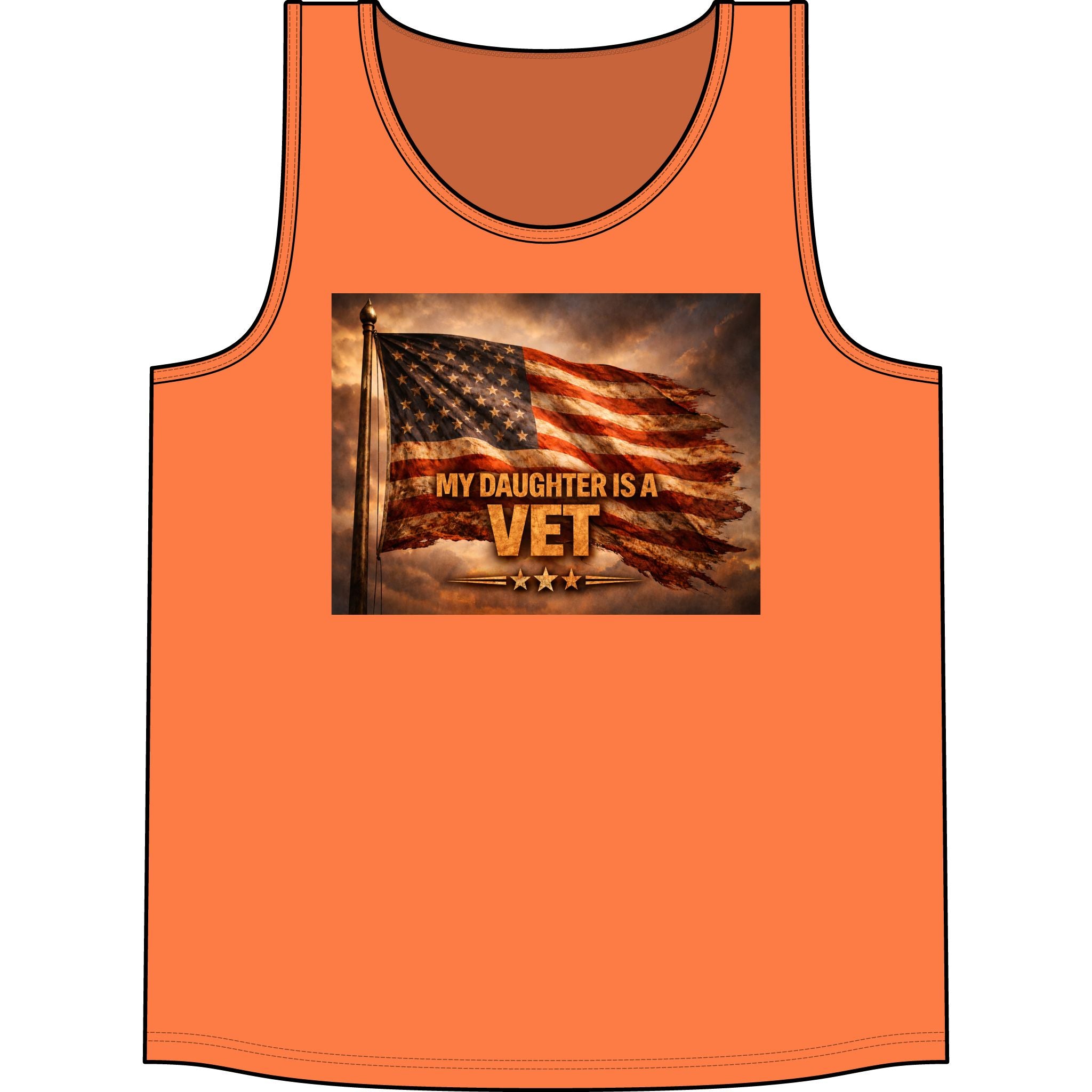 My Daughter Is A Vet Flag Tank - Patriotic Military Tribute Tank Top