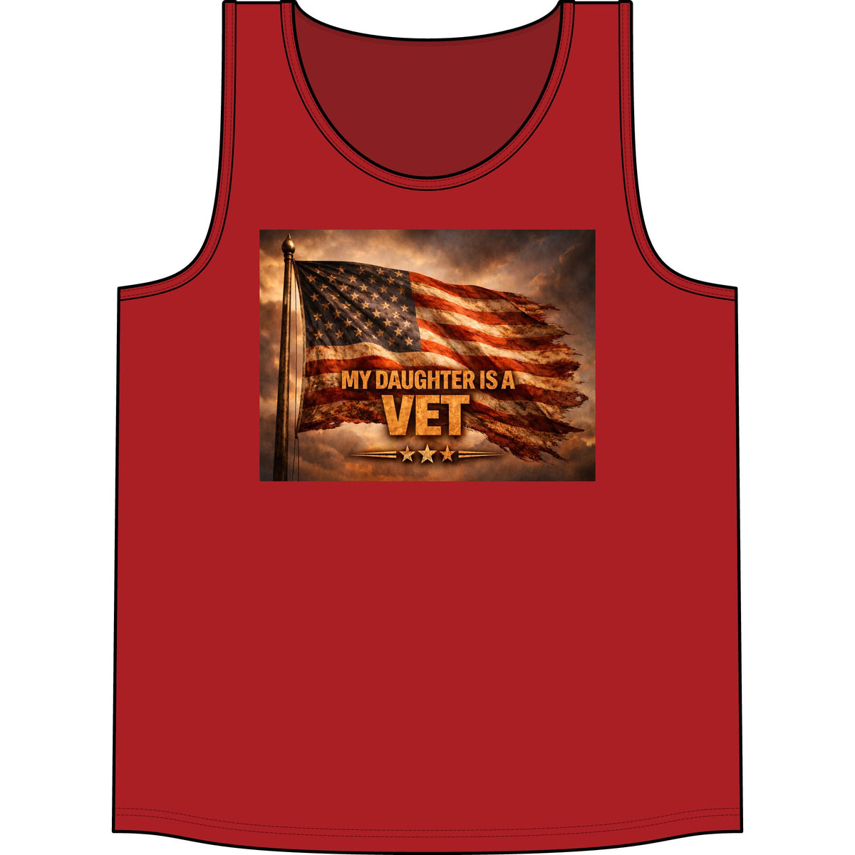My Daughter Is A Vet Flag Tank - Patriotic Military Tribute Tank Top