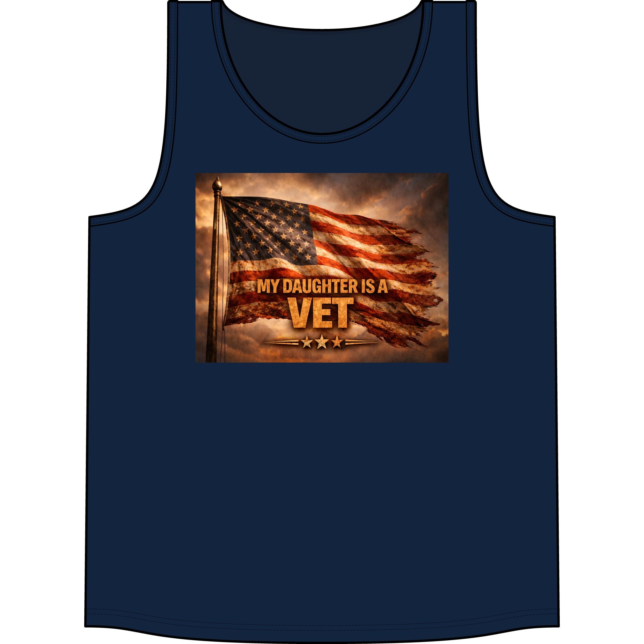 My Daughter Is A Vet Flag Tank - Patriotic Military Tribute Tank Top