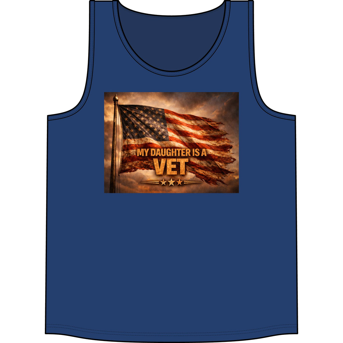 My Daughter Is A Vet Flag Tank - Patriotic Military Tribute Tank Top