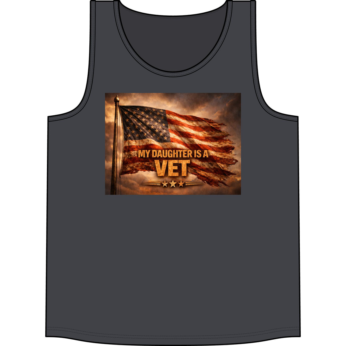 My Daughter Is A Vet Flag Tank - Patriotic Military Tribute Tank Top