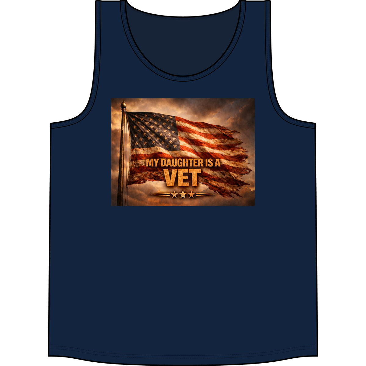 My Daughter Is A Vet Flag Tank - Patriotic Military Tribute Tank Top