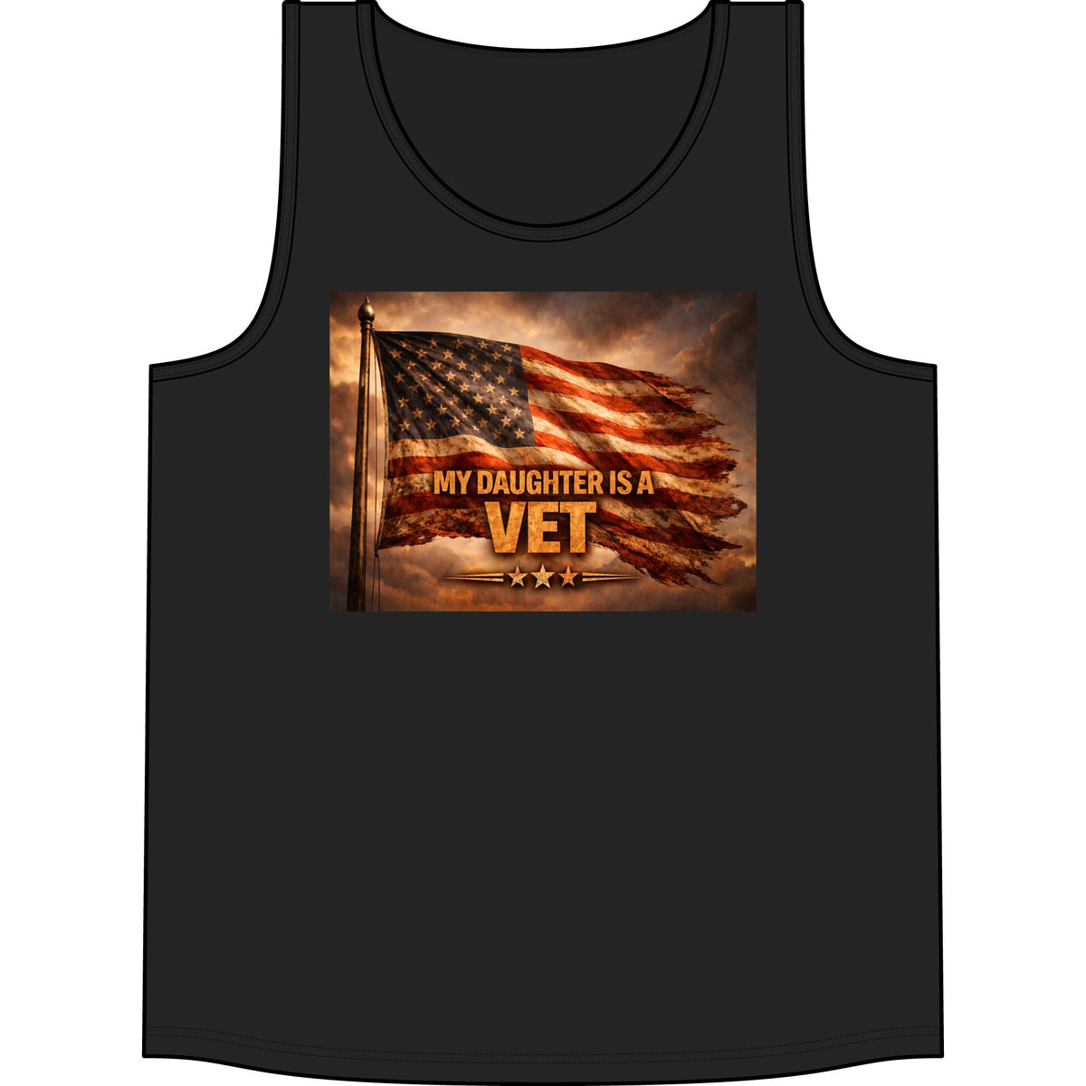 My Daughter Is A Vet Flag Tank - Patriotic Military Tribute Tank Top