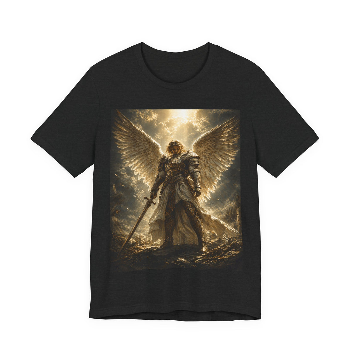 Angel Warrior Graphic Tee — Celestial Armor Archangel T-Shirt