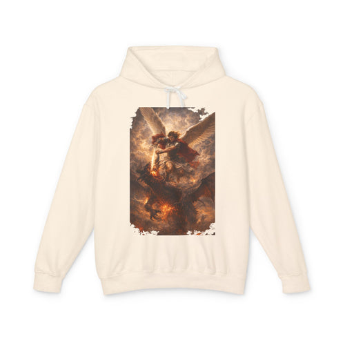 Angel Battle Hoodie — Dramatic Renaissance Angel Artwork Pullover