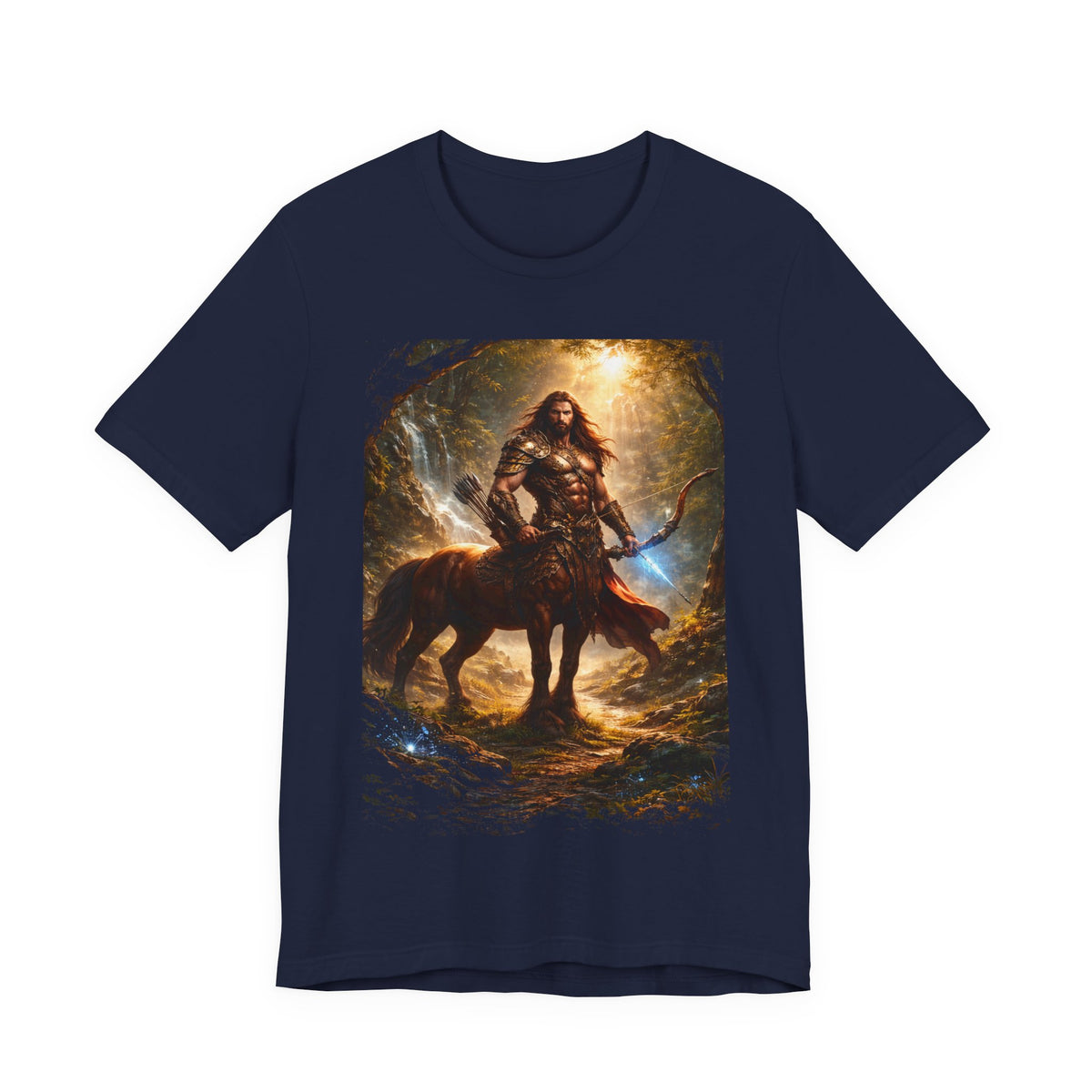Centaur Warrior Fantasy T‑Shirt — Mythic Forest Battle Graphic Tee