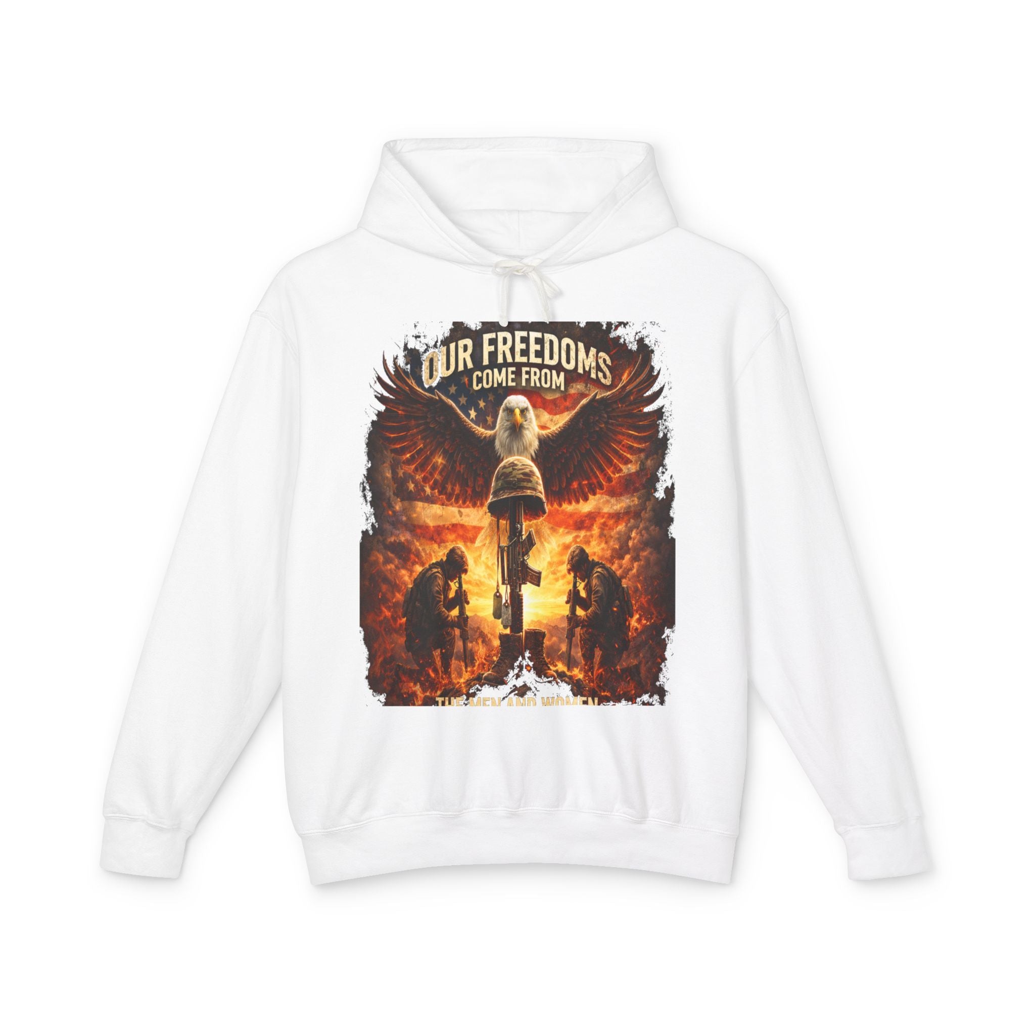 Veteran Memorial Hoodie - "Our Freedoms Come From" Fallen Soldier Tribute