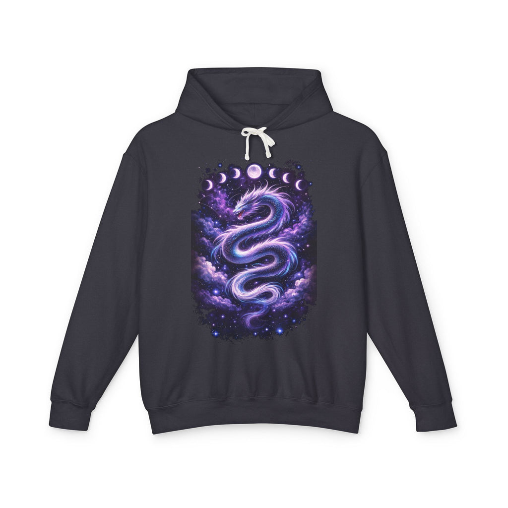 Galaxy Serpent Hoodie — Cosmic Dragon Moon Phases Pullover
