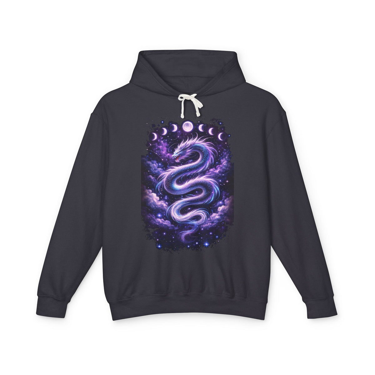 Galaxy Serpent Hoodie — Cosmic Dragon Moon Phases Pullover