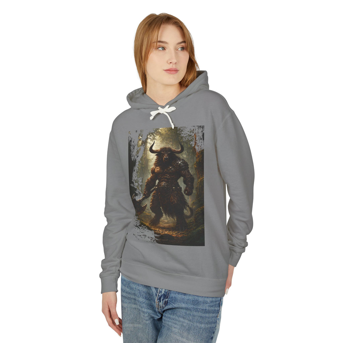 Minotaur Warrior Hoodie — Mythic Fantasy Graphic Sweatshirt