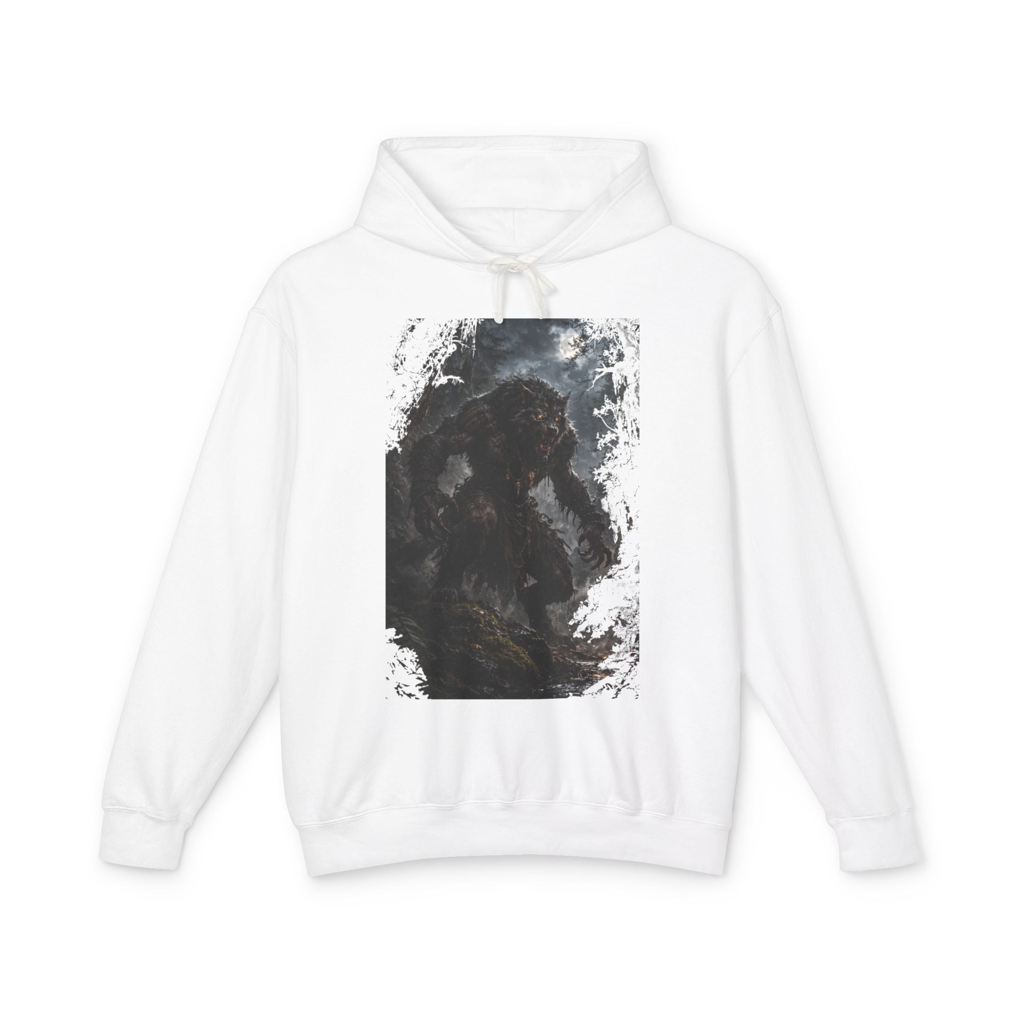 Dark Forest Wolf Hoodie — Moody Nature Graphic Hoodie