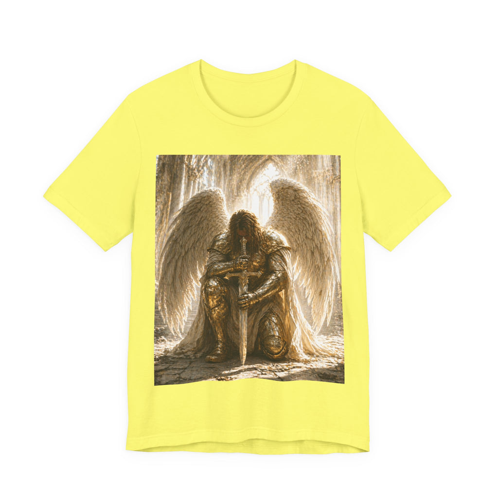 Guardian Angel Graphic Tee — Praying Winged Warrior T-Shirt