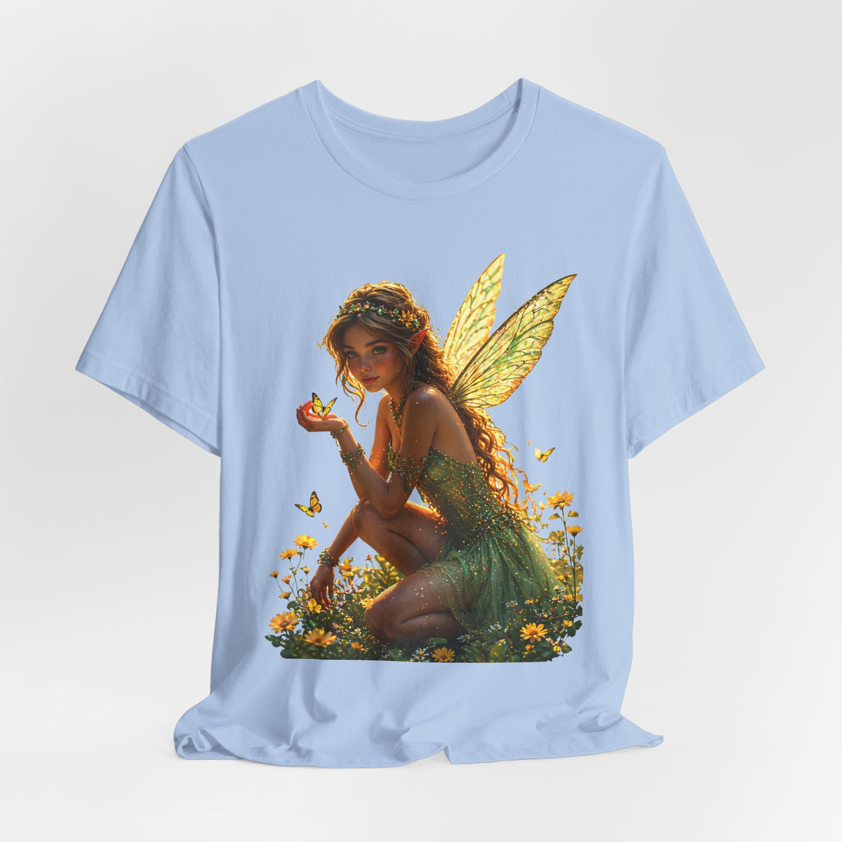 Fairy Garden T‑Shirt — Whimsical Sunlit Fairy Illustration Tee