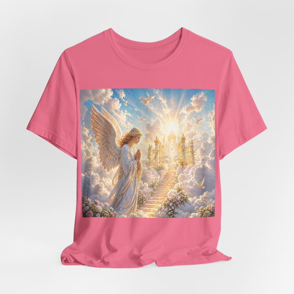 Heavenly Angel Stairway T-Shirt — Serene Christian Faith Tee
