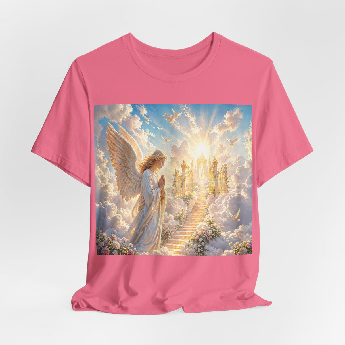 Heavenly Angel Stairway T-Shirt — Serene Christian Faith Tee
