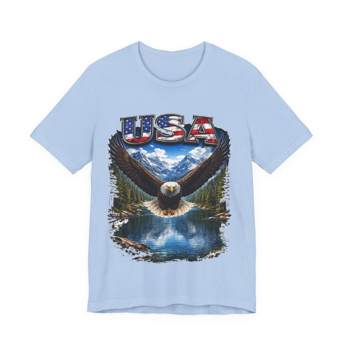 USA Eagle T-Shirt - Patriotic Bald Eagle Scenic Graphic Tee