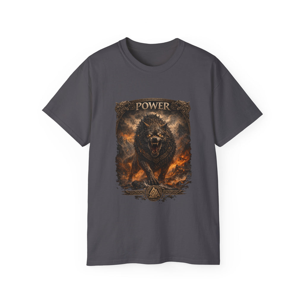 Fenrir, monstrous wolf of Norse mythology. Cottom T shirt