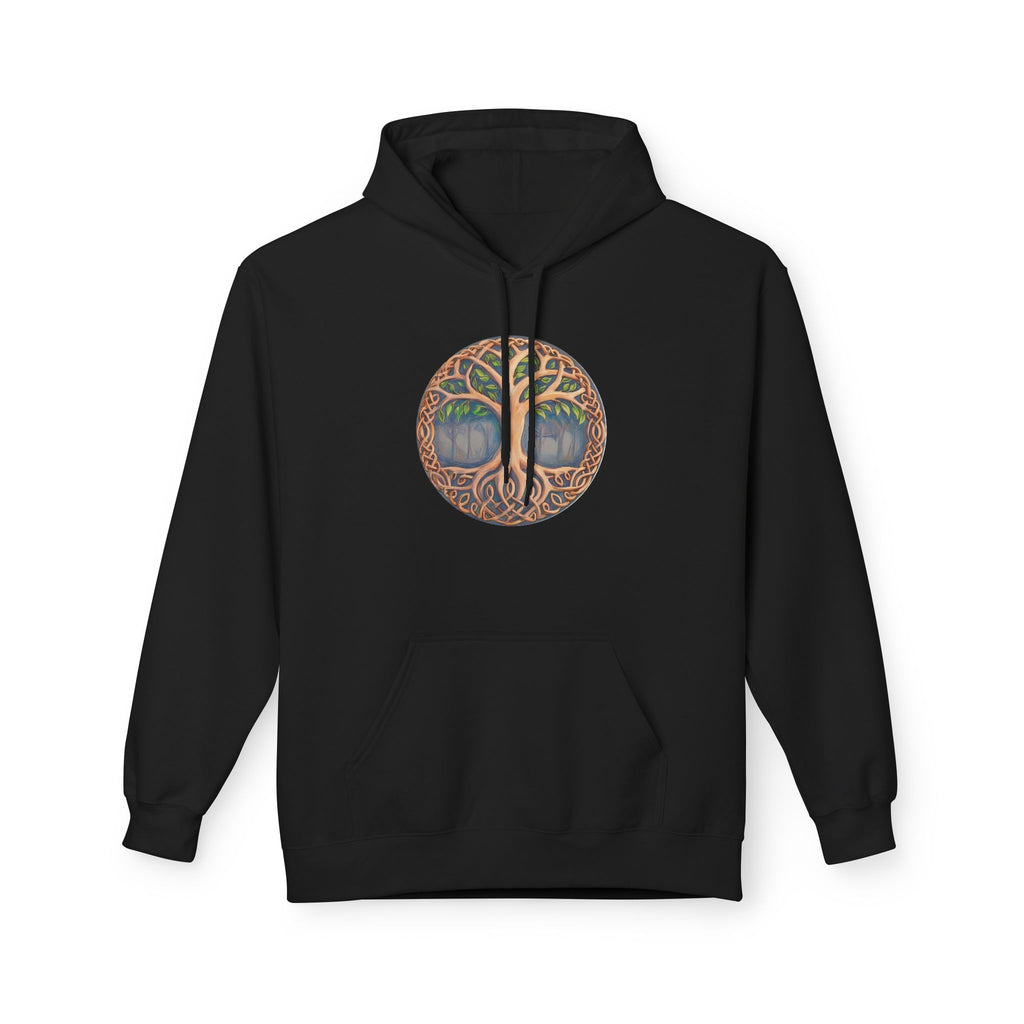 Yggdrasil Tree of Life Cotton Hoodie — Botanical Circle Art Sweatshirt