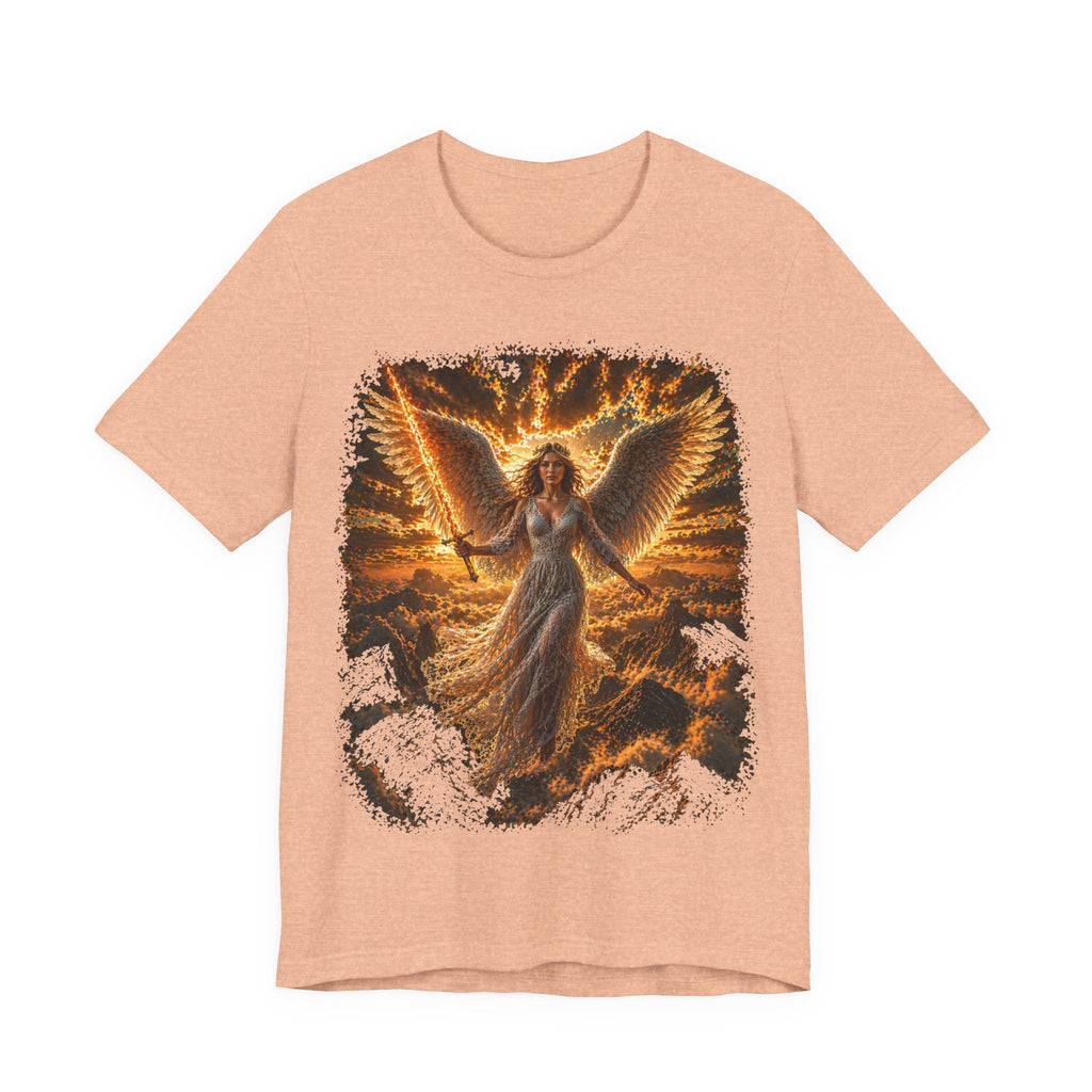 Angel Wings Graphic Tee — Fiery Guardian Angel Design