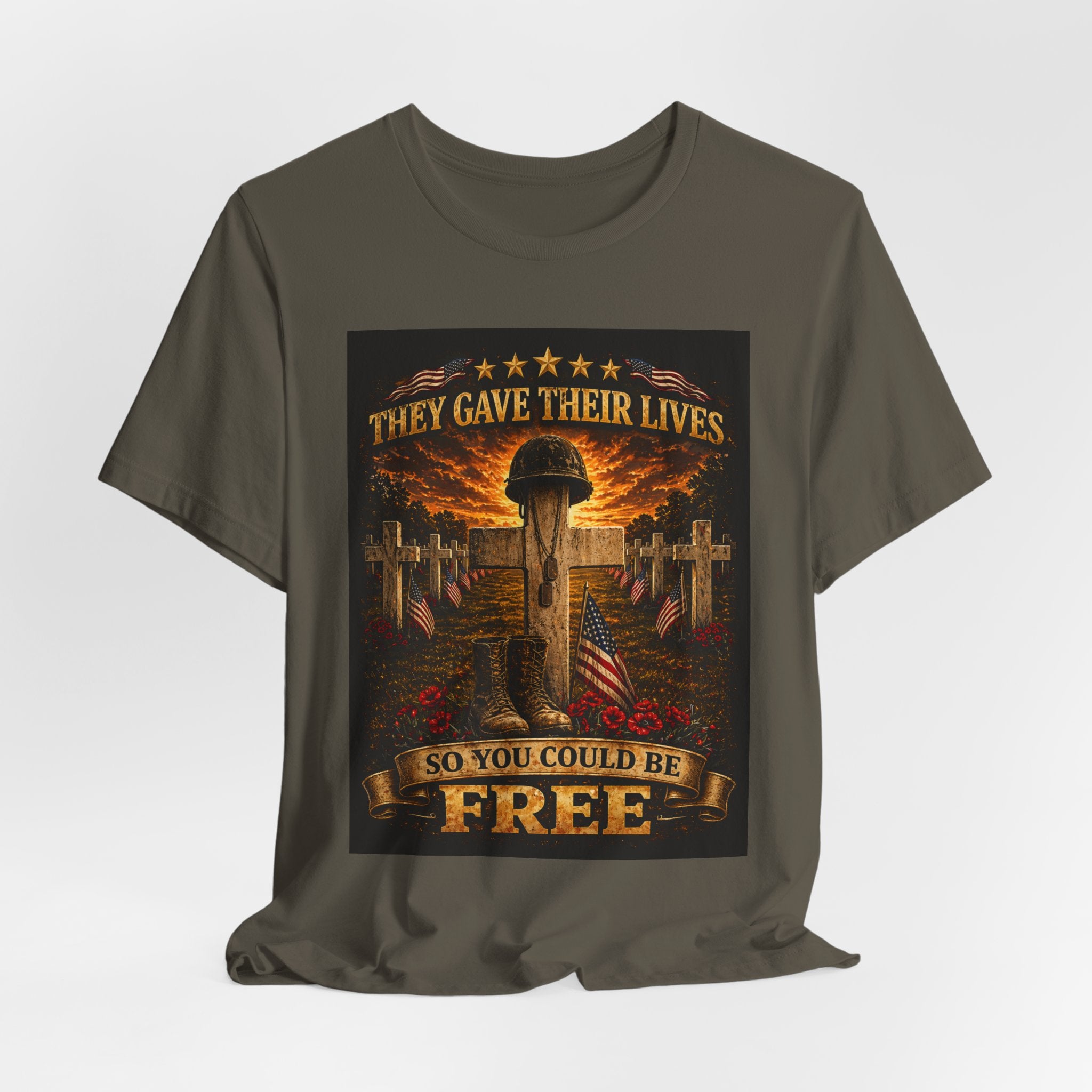 Memorial Veterans T‑Shirt — "They Gave Their Lives So You Could Be Free" Military Tribute Tee
