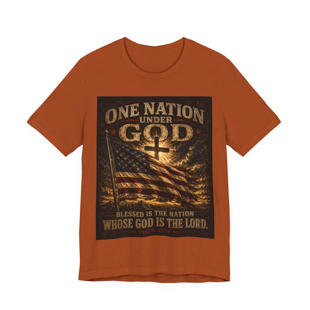 One Nation Under God T-Shirt – Patriotic Christian Flag Tee