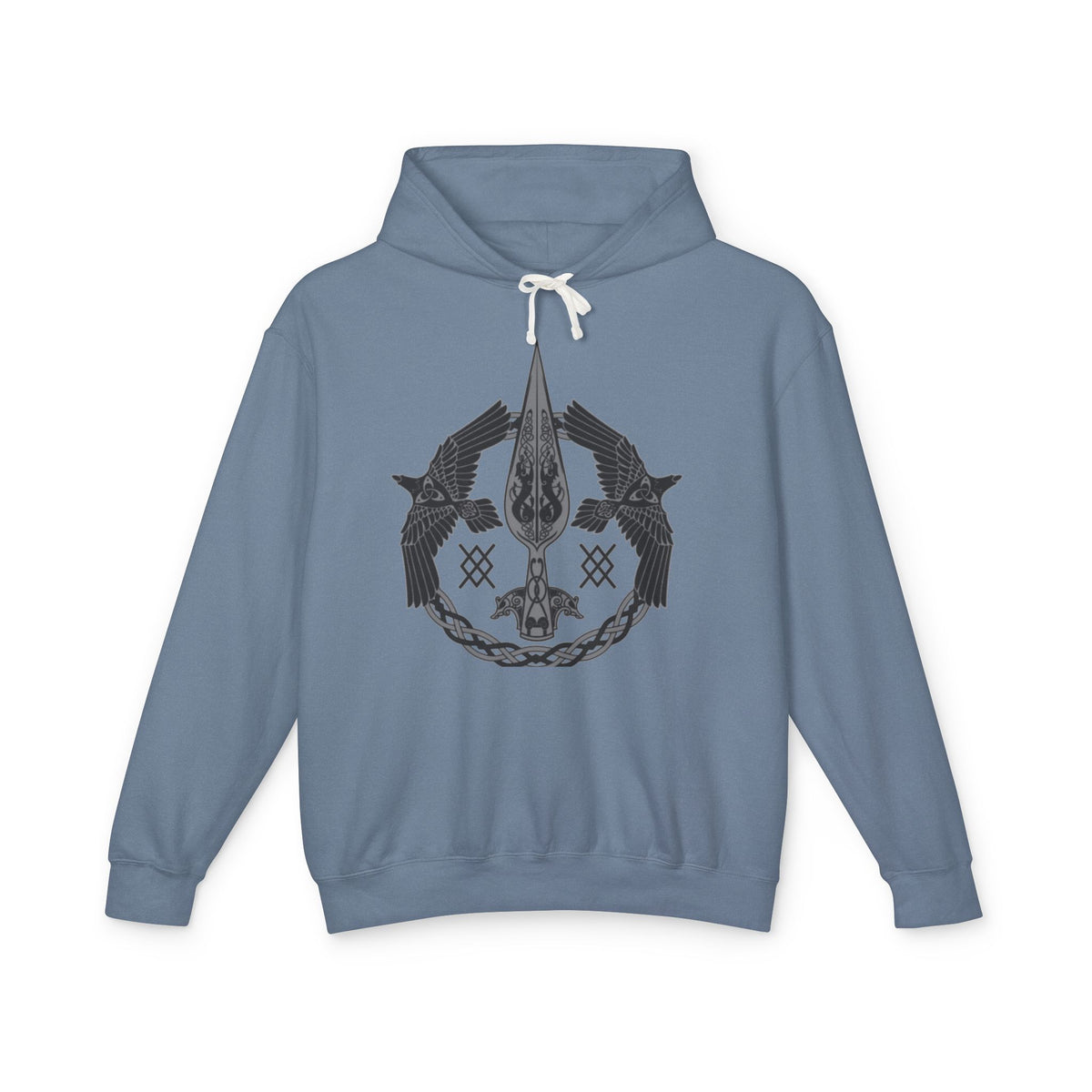 Viking Raven Spear Hoodie — Norse Mythology Graphic Sweatshirt