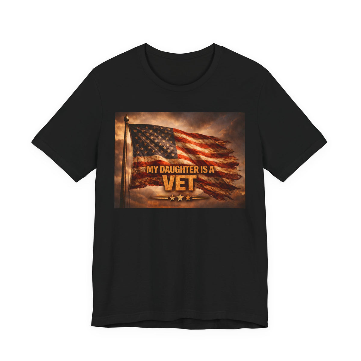 My Daughter Is A Vet T-Shirt — American Flag Military Pride Tee