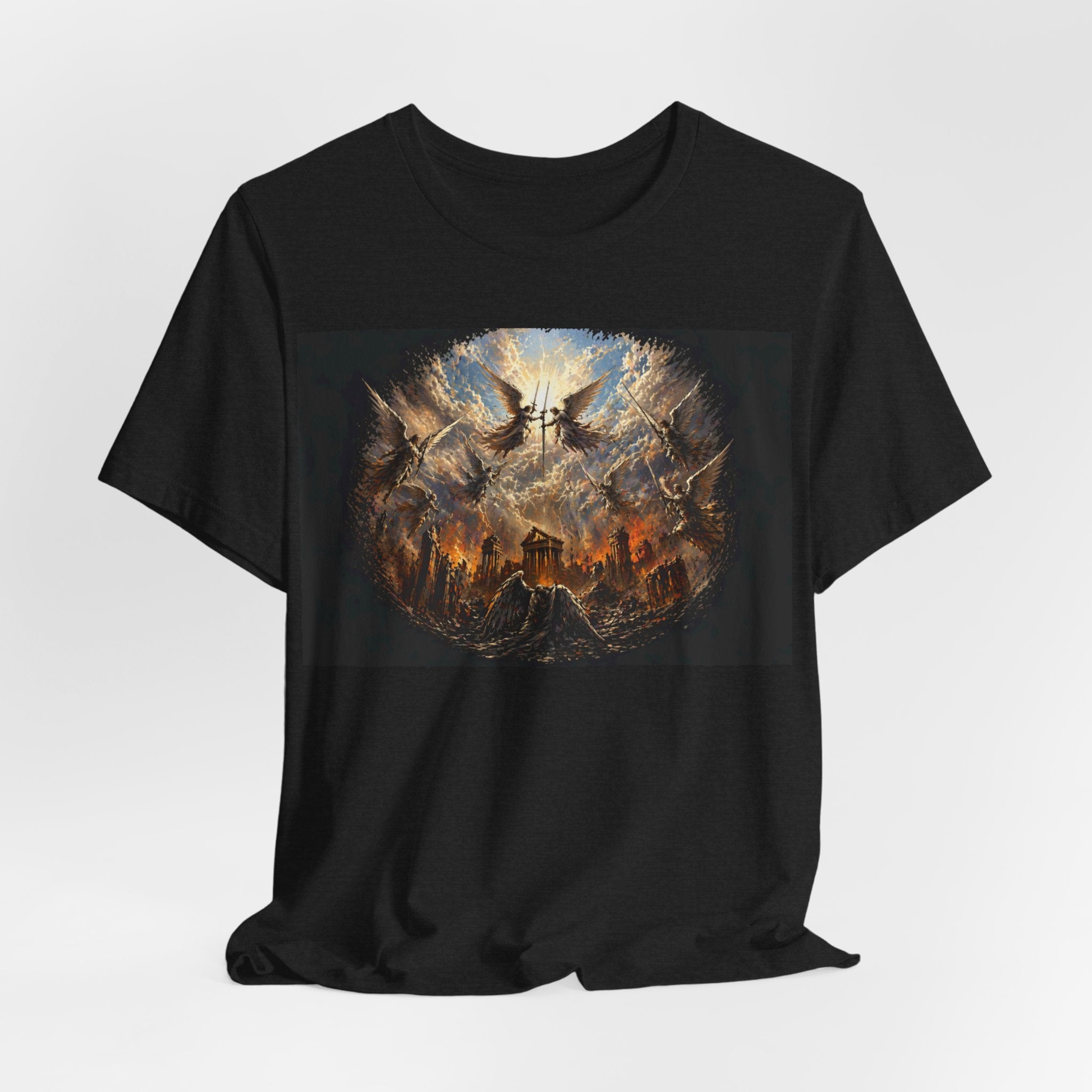 Apocalyptic Angel Scene T‑Shirt — Fantasy/Metal Graphic Tee