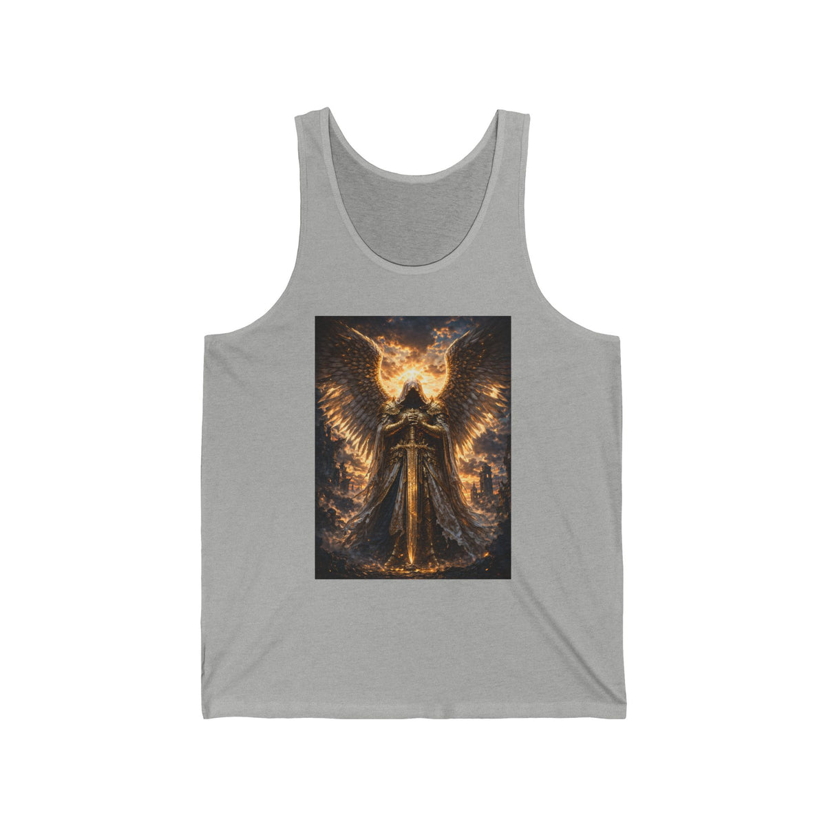 Angel of Light Graphic Tank Top — Fiery Angel Wing Spiritual Art Tank