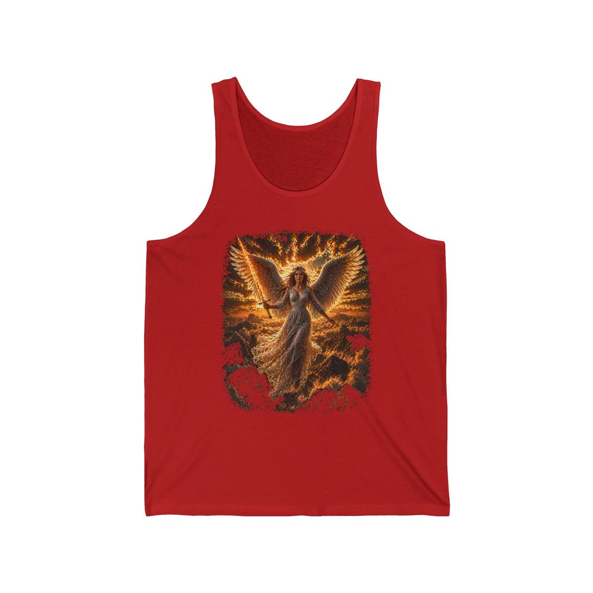 Angel Wings Tank Top — Radiant Guardian Spiritual Graphic Jersey Tank