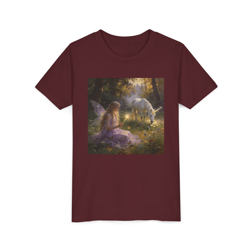 Youth Tee — Fairy and Unicorn Enchanted Forest Design
