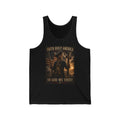 Patriotic Tank Top - "Faith Built America, In God We Trust" Vintage Soldier Design