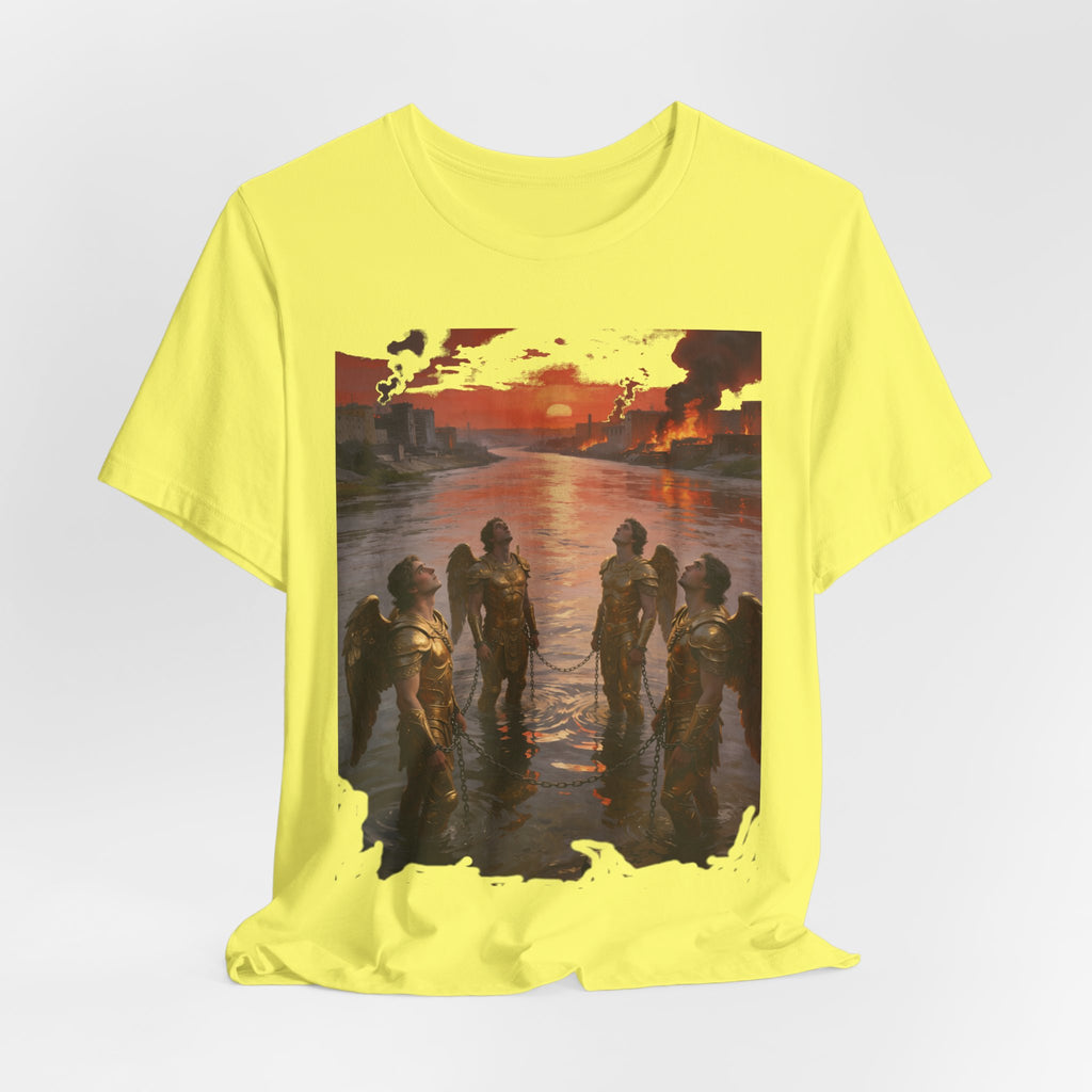 Revelation 9 reveals four fallen angels bound in the Euphrates River,T-Shirt