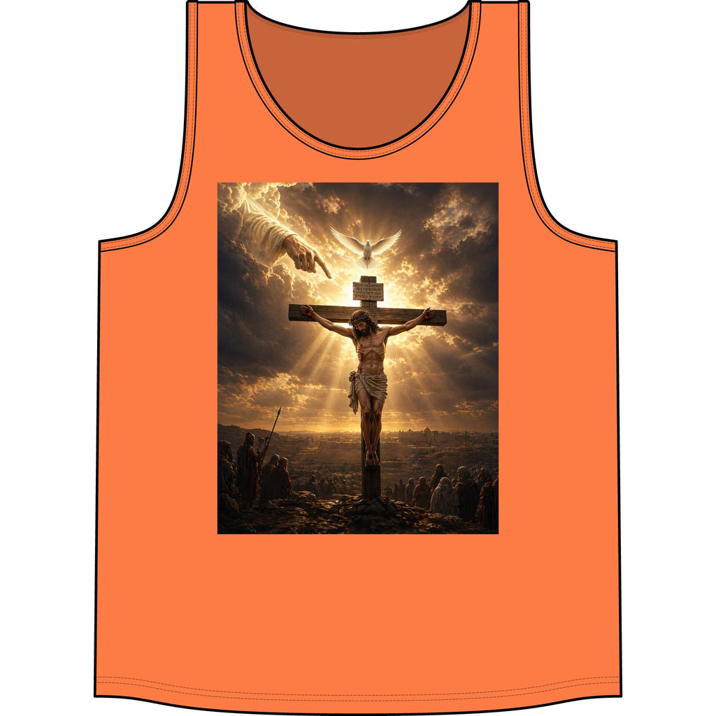 Christian Crucifix Tank Top — Jesus on the Cross with Radiant Light