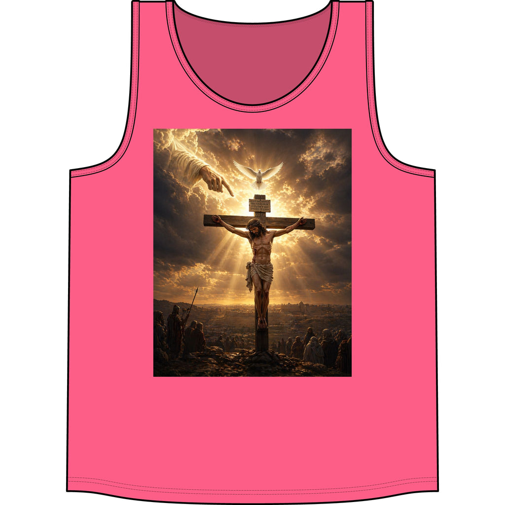 Christian Crucifix Tank Top — Jesus on the Cross with Radiant Light