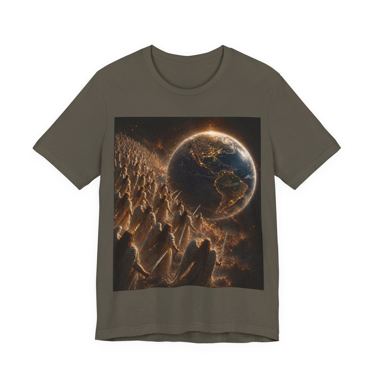 Earth Rise Graphic Tee — Glowing Planet & Mountainscape T-Shirt