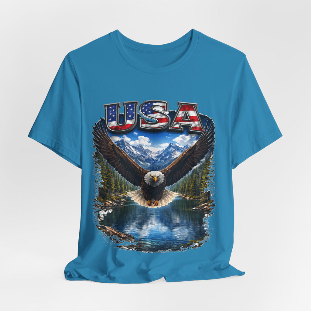 USA Eagle T-Shirt - Patriotic Bald Eagle Scenic Graphic Tee