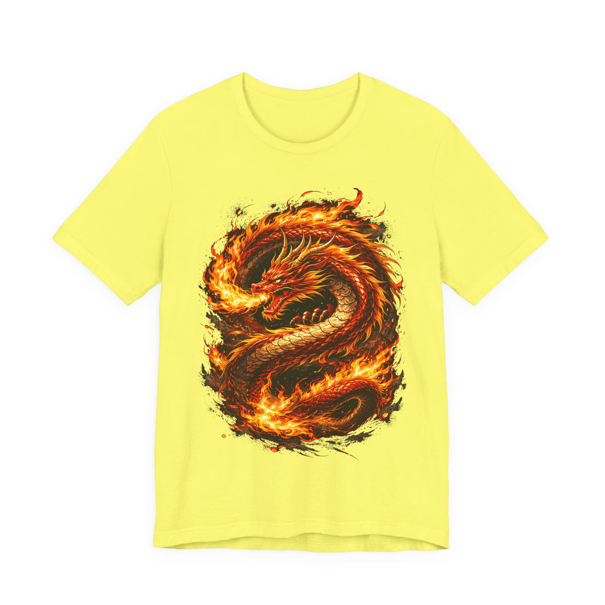Flaming Dragon T-Shirt — Fiery Eastern Dragon Graphic Tee