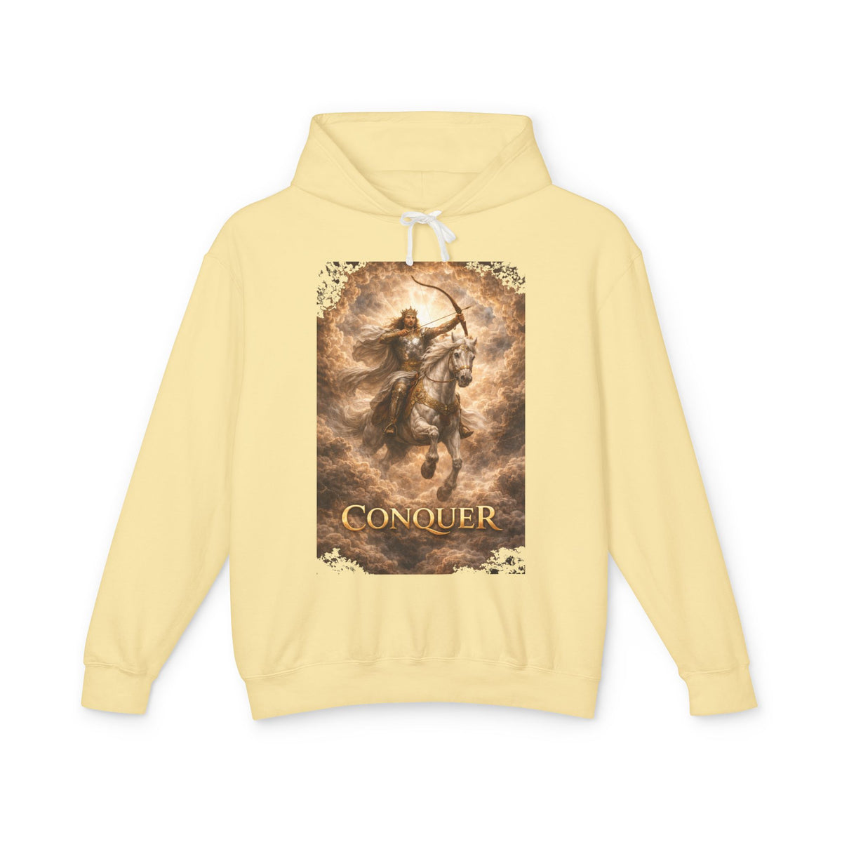 The white horse from Revelation 6:1-2! Conquer Warrior Hoodie — Fantasy Archer Graphic Pullover