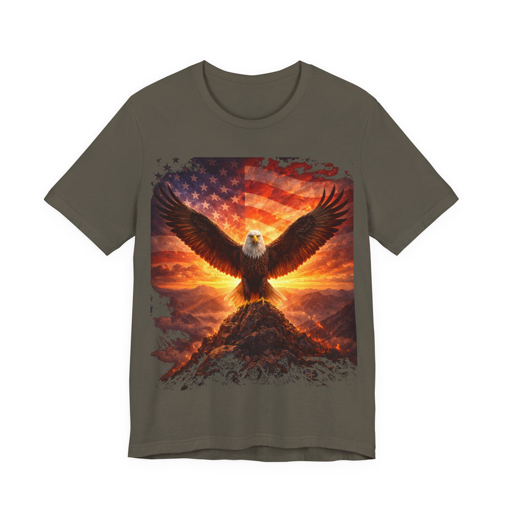 Eagle & American Flag Tee — Patriotic Bald Eagle T-Shirt