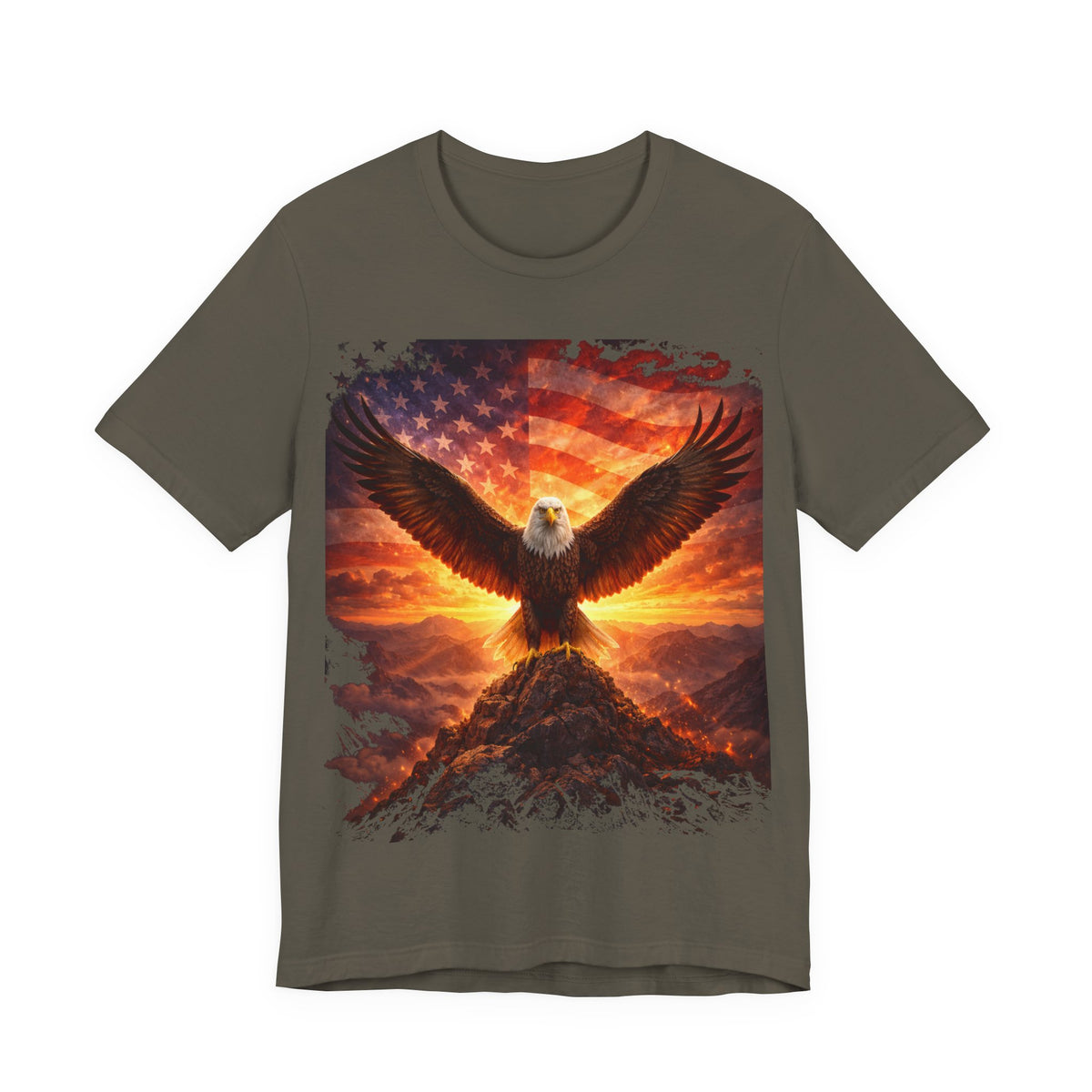 Eagle & American Flag Tee — Patriotic Bald Eagle T-Shirt
