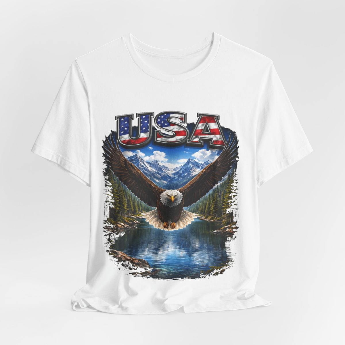 USA Eagle T-Shirt - Patriotic Bald Eagle Scenic Graphic Tee