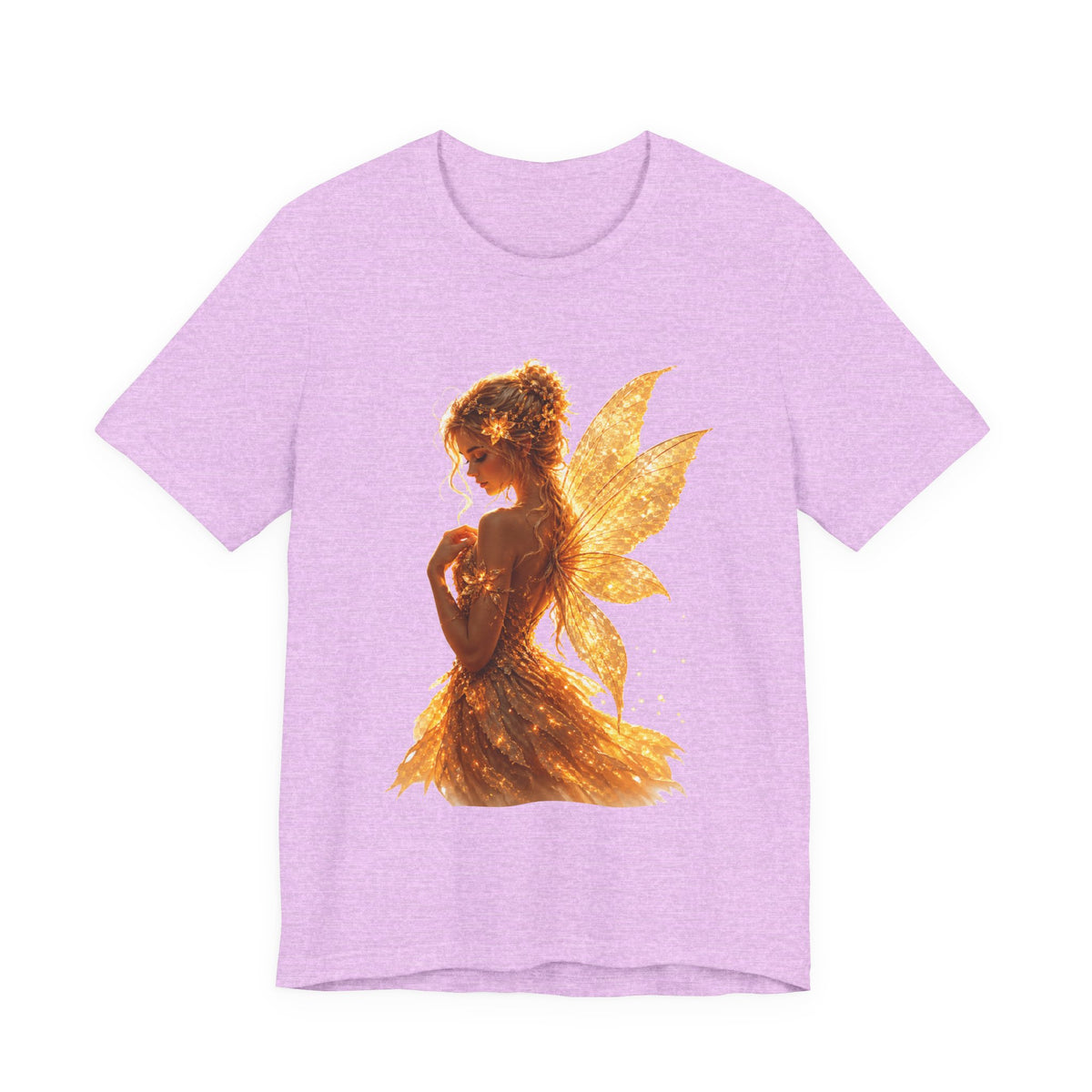 Golden Fairy T‑Shirt — Sparkling Fairy Silhouette Tee